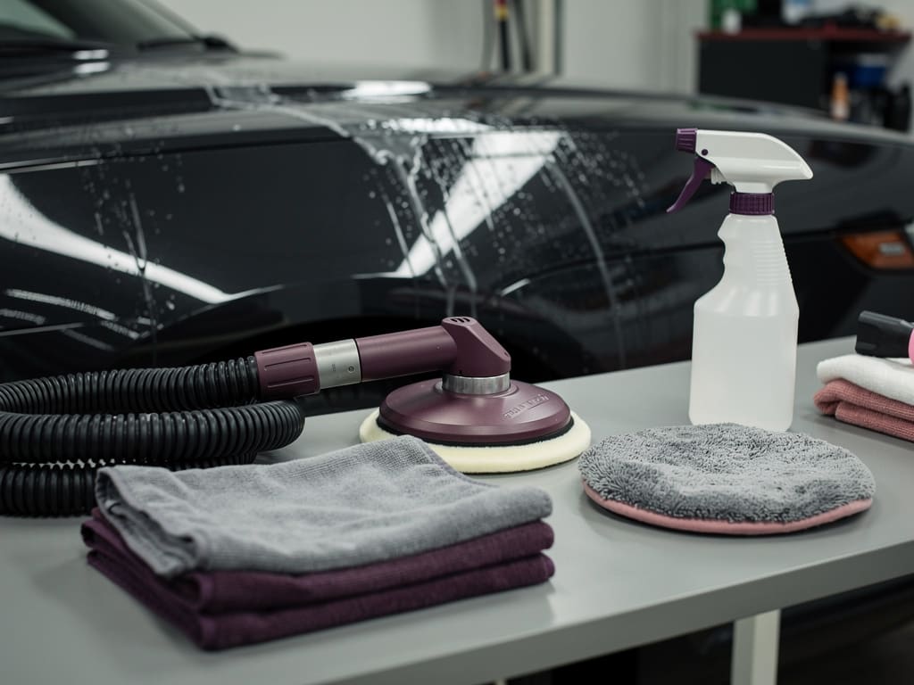 Strumenti e lavorazioni di car detailing in officina